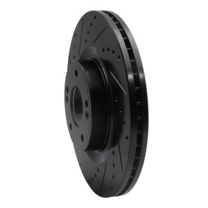 Hyundai Genesis Coupe Brake Rotor (1) - Front Left - R1 Concepts - Drilled & Slotted - Black - `10-`16